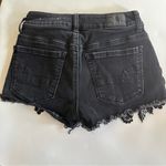 American Eagle Hi-Rise Shortie Black Lace Detailed Denim Shorts Size 0 Photo 1