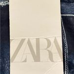 ZARA NWT denim print navy blue long sleeve top blouse, size S unique boho Photo 3