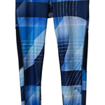 Reebok  Women's Medium Blue Geometric Print‎ Athletic Training Leggings # Photo 0