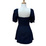 Lulu’s Mini Dress Size M Navy Blue Square Neck Polka Dots Y2K Puff Sleeve Casual Size M Photo 5
