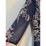 Betsy and Adam  Embroidered Bodice‎ Boat Neck 3/4 Sleeve Chiffon Gown Size 6 Formal Photo 5