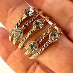 Gold tone rhinestone wide band ring Photo 1