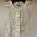 Madewell White with Blue Striped Crew Neck Popover Cotton Top Shirt Size XXS Photo 2