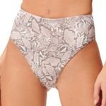 Good American Swim Bottoms High Waist Reversible Bikini Bottom Sand Snakeskin Photo 0