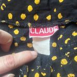 Claude Womens Small Vintage 1990s Black Yellow Polka Dot High Rise Flowy Shorts Photo 4