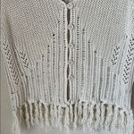 Jacquie the label cream crocheted knit fringe vest Photo 2