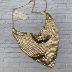 Amrita Singh Gold Mesh Bib Bandana Necklace Photo 0