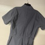 Pistola Jumpsuit Women M Blue Stone Relaxed Field Suit Short Sleeve Button Front Photo 8