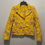 Johnny Was  Yellow Floral Embroidered Jacket Photo 0