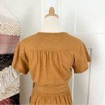 Free People  Fauna Jersey Knit Wrap Romper Short Sleeve Mustard Size XS NWT Photo 8