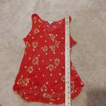 Lily Star  Size Juniors Large REd Stretchy Sheer Floral Tank Top Polka Dot Summer Photo 2