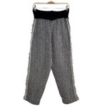 Scala  Knitted Linen Pants Size Medium Black And White Fringe On Outer Seams Photo 3