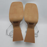 AQUA Chance Strappy Open Toe Platform Block Heels Metallic Silver Sandals Sz 8.5 Photo 9