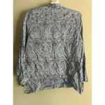 J. Jill Women’s Love Linen Essential Shirt Button Down Long Sleeve Paisley Purple Size undefined Photo 1