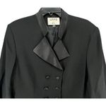 Kasper Vintage Tuxedo Jacket 16 Black Wool Satin Double Breasted Power Blazer Size 10 Photo 1