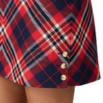 Trina Turk NWT  Hurst Festive Red Blue Gingham gold mini skirt size 2 plaid Photo 1