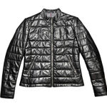 Scully Puffy Lambskin Leather Jacket Black Zip Pockets Womens Medium Moto Lux Photo 0