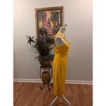 Gabrielle Union Shift Dress Womens 2 Yellow Ring Hole Front Wide Strap Back Zip Photo 6