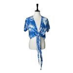 Favant Hawaii Pant Set Wrap Top Wide Leg Pants Blue Tropical Women’s Size Large Photo 5