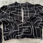 Good Soul Black White Abstract Open Back Tie Blouse High Neck size Medium Photo 10