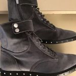 Vince Camuto women gray velvet Combat Talorini boots Size 8.5 Photo 2