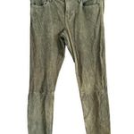 RTA | Olive Green Stretch Lambskin Suede Stretch Leather Skinny Jeans Pants | 26 Photo 0