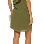 Haute Hippie Asymmetric Ruffle One-Shoulder Mini Dress Green Women's Size Small Photo 1