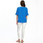 Old Navy  Pintuck Ruffle-Sleeve Swing Top Blouse in The Cerulean Life Blue Sz XXL Photo 2