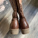 Embroidered Stitching Pointed‎ Toe Brown Western Cowboy Boots Size 10 Women’s Photo 2