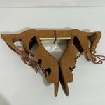 Stradivarius  Lace Up Block Heels Camel Brown & Gold Size 38 Photo 5