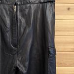 Vintage Merona Sport Sz Medium High Rise Black Leather Cargo Straight Leg Pants Photo 2