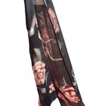 Vintage Floral Silk Scarf 20x20 Inches Black With Red & Pink Flowers Lightweight Photo 6