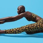 Adam Selman  Sport French Cut Honey Leopard Animal Print Athletic Leggings Medium Photo 1