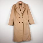 O.p.t. Lennox Double Breasted Coat in Camel Tan Brushed Peacoat Long Size Small Photo 1
