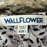 WALLFLOWER Floral Sheer Kimono Blouse L Boho Peasant Beach Coastal Layering Top Purple Size L Photo 8