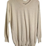 Dreamers  Sweater Womens Size Medium‎ V-Neck Cream Pullover Long Sleeve Photo 0