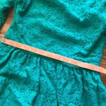 Everly Womens Dress Size Medium Dark Teal Green Lace Knit Juniors Pullover Photo 5