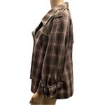 Liz Claiborne  Brown Plaid Double Breasted Cropped Cotton Peacoat Womens XL Photo 2