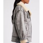 BDG NWOT  Stevie Women's Gray Faux Leather Longline Aviator Jacket Photo 6