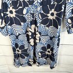 Boden Womens sz 6 Lightweight 3/4 Sleeve Blue 70s Retro Floral Print Mini Dress Photo 5