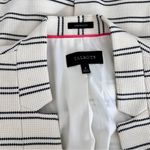 Talbots White and Navy Striped Waffle Knit Blazer, Size 8 Photo 4