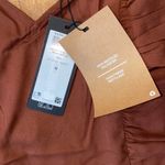 VERO MODA Odette Brown Ruffle Calf Dress NWT Sz M Women’s Polyester Tie Back Photo 8