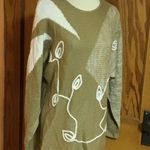Vintage 80s earthy vine n leaves sweater Size M Photo 0