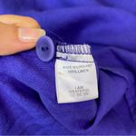 Flax  Crewneck 3/4 Sleeve Linen Boxy Blouse Top Viola Purple/Blue Sz Medium Photo 8