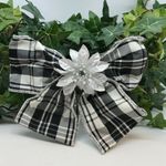 Bow Hair Barrette Watch Plaid Black White Hair Accessory Photo 5