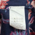 Lucky Brand Womens L Boho Floral V-Neck Tunic Shirt Maroon Blue Hippie Festival Photo 5