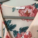 Kori size small floral v-neck maxi dress 3/4 sleeve partially lined elastic band Photo 4