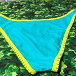 Cupshe  Swim Bikini Bottom Swimwear Blue/Yellow size Large NWOT Crochet detail Photo 4