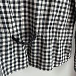 ZARA Gingham Linen Blend Puff Sleeve Zipper Jacket Sz M Photo 4