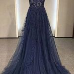 Navy Blue Prom Dress Size 2 Photo 2